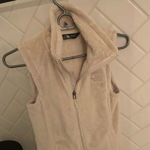 North face vest zip up in cream